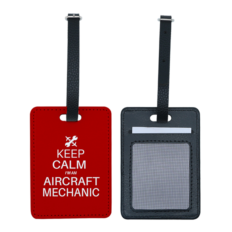 Sublimation PU Leather Luggage Tag na may Slot