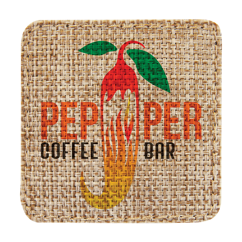 2 1/2' x 2 1/2' Burlap Square Sublimatable Patch na may Malagkit