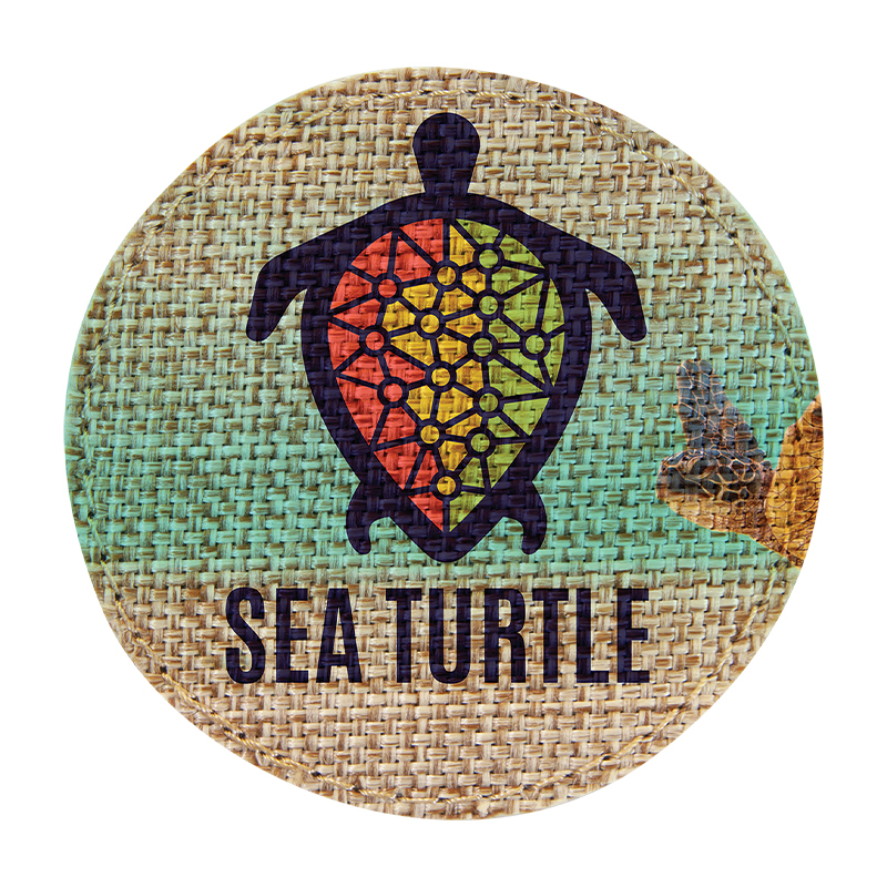 3' Round Burlap Sublimatable Patch na may Malagkit