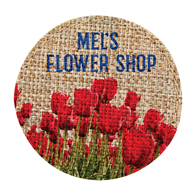 2 1/2' Round Burlap Sublimatable Patch na may Malagkit