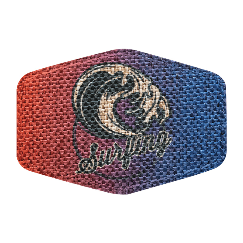 3 1/2' x 2 1/2' Burlap Hex Sublimatable Patch na may Malagkit