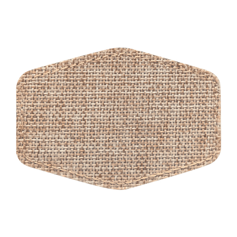 3 1/2' x 2 1/2' Burlap Hex Sublimatable Patch na may Malagkit
