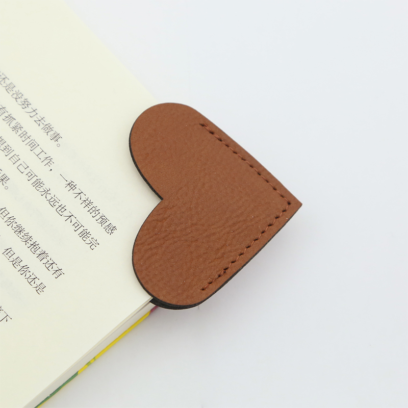 Laserable Leatherette Heart Shape Bookmark