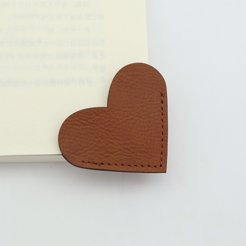 Laserable Leatherette Heart Shape Bookmark