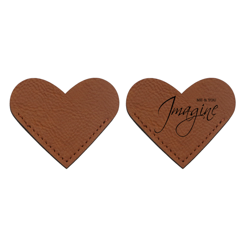 Laserable Leatherette Heart Shape Bookmark