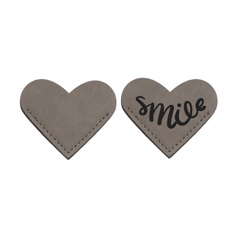 Laserable Leatherette Heart Shape Bookmark