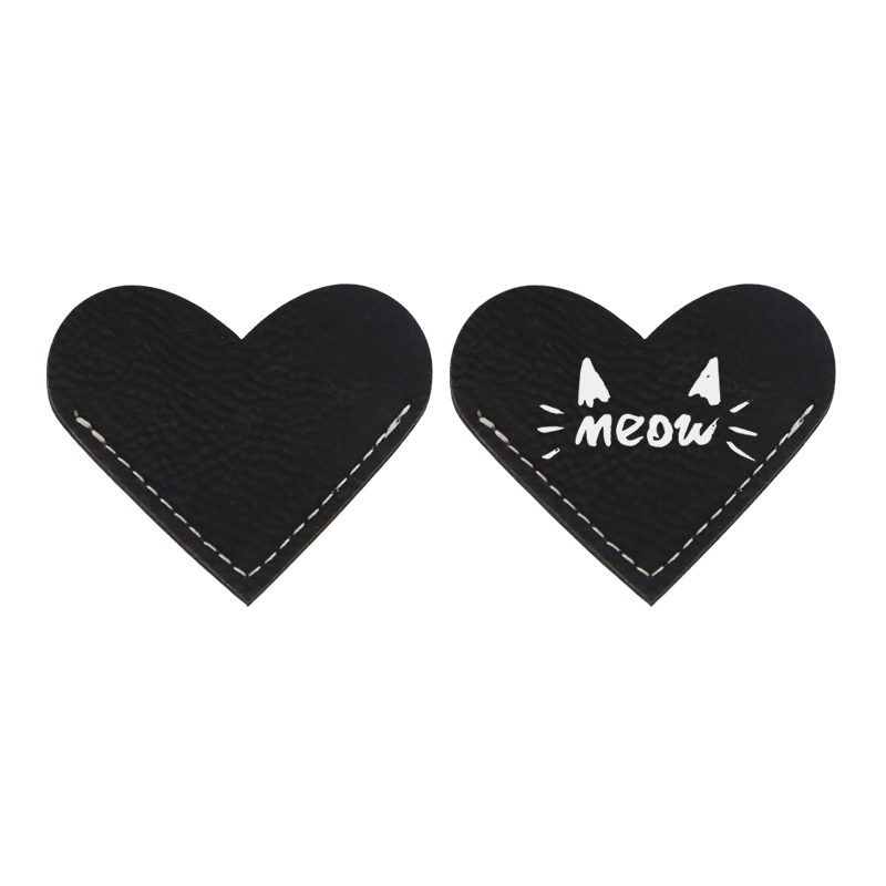 Laserable Leatherette Heart Shape Bookmark
