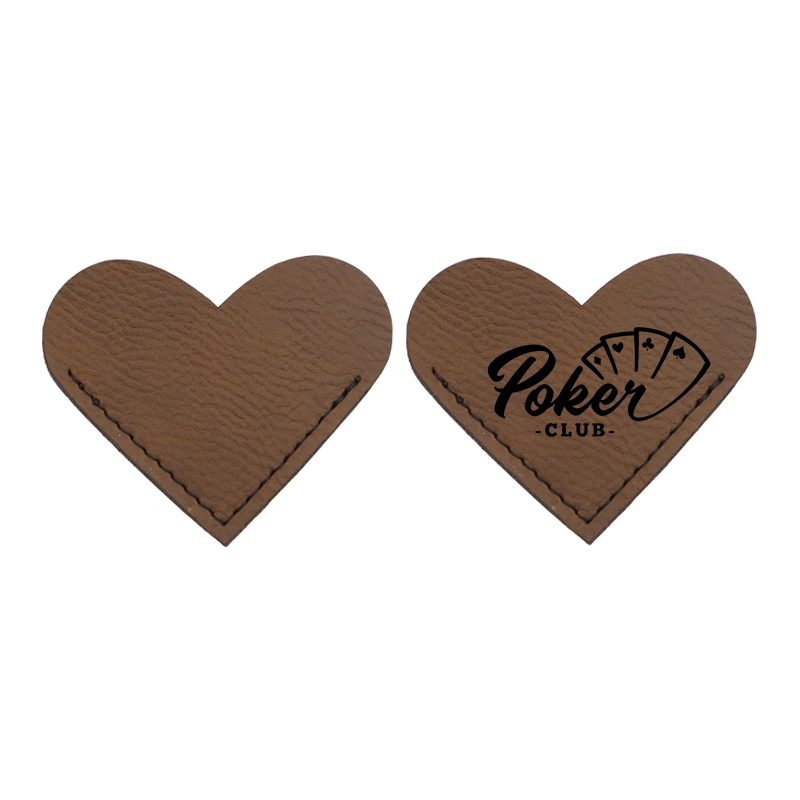 Laserable Leatherette Heart Shape Bookmark