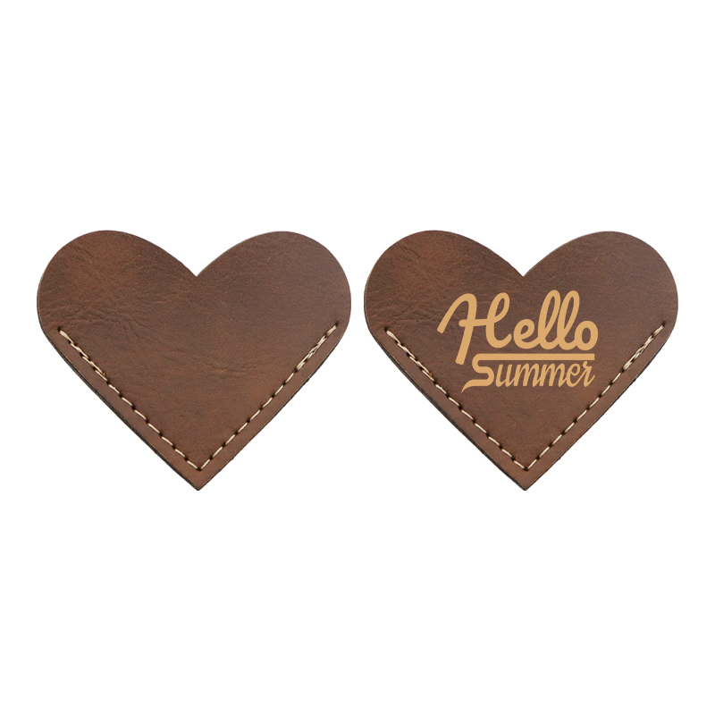 Laserable Leatherette Heart Shape Bookmark