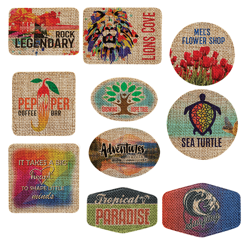 2 1/2' Round Burlap Sublimatable Patch na may Malagkit