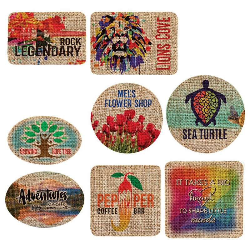 2 1/2' x 2 1/2' Burlap Square Sublimatable Patch na may Malagkit