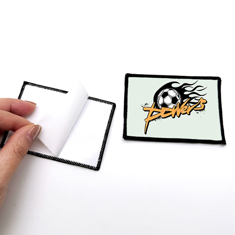 3' x 2' Rectangle Sublimation Fabric Merrow Patch na may Malagkit