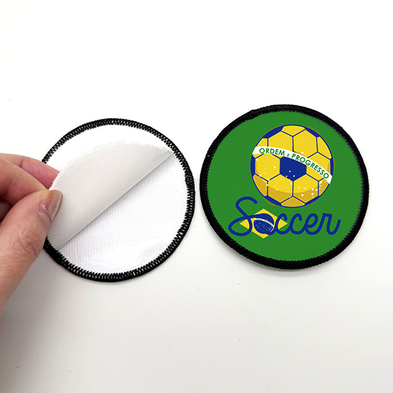 2 1/2' Round Sublimation Fabric Merrow Patch na may Malagkit