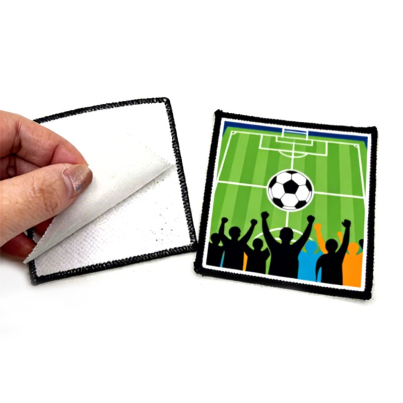 2 1/2' x 2 1/2' Square Sublimation Fabric Merrow Patch na may Malagkit