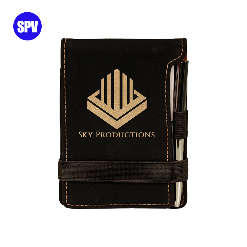 Laserable Leatherette Mini Notepad na may Panulat Laserable Leatherette Mini Notepad na may Panulat