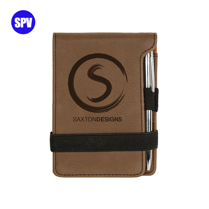 Laserable Leatherette Mini Notepad na may Panulat Laserable Leatherette Mini Notepad na may Panulat