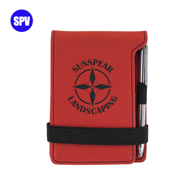 Laserable Leatherette Mini Notepad na may Panulat Laserable Leatherette Mini Notepad na may Panulat