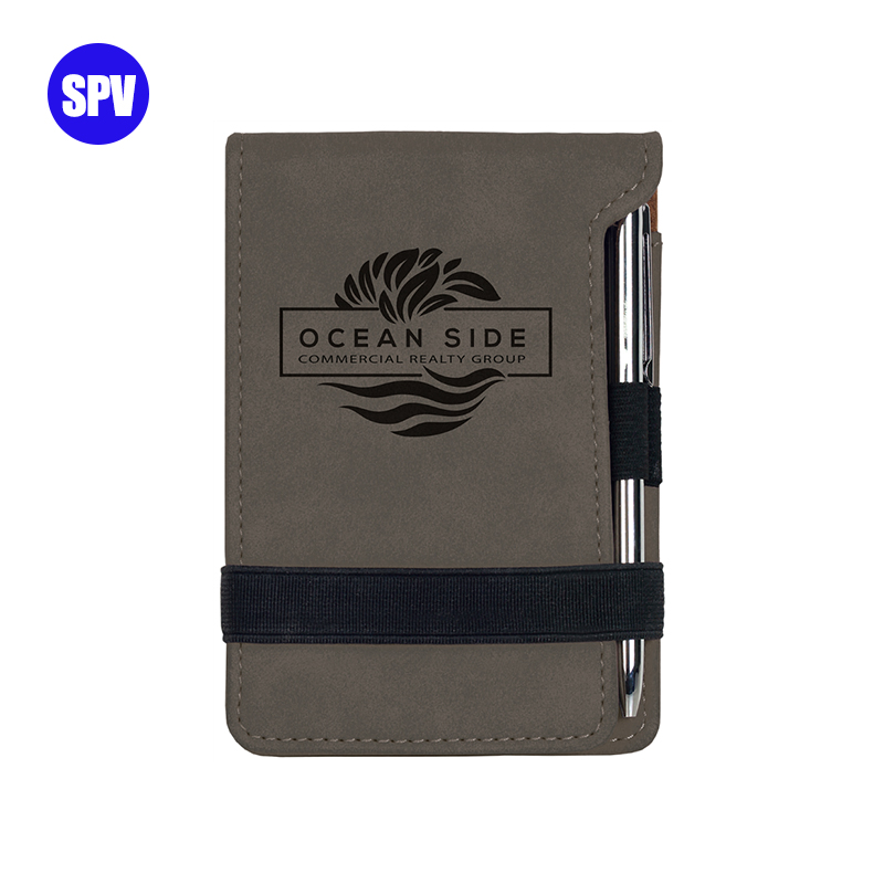 Laserable Leatherette Mini Notepad na may Panulat Laserable Leatherette Mini Notepad na may Panulat