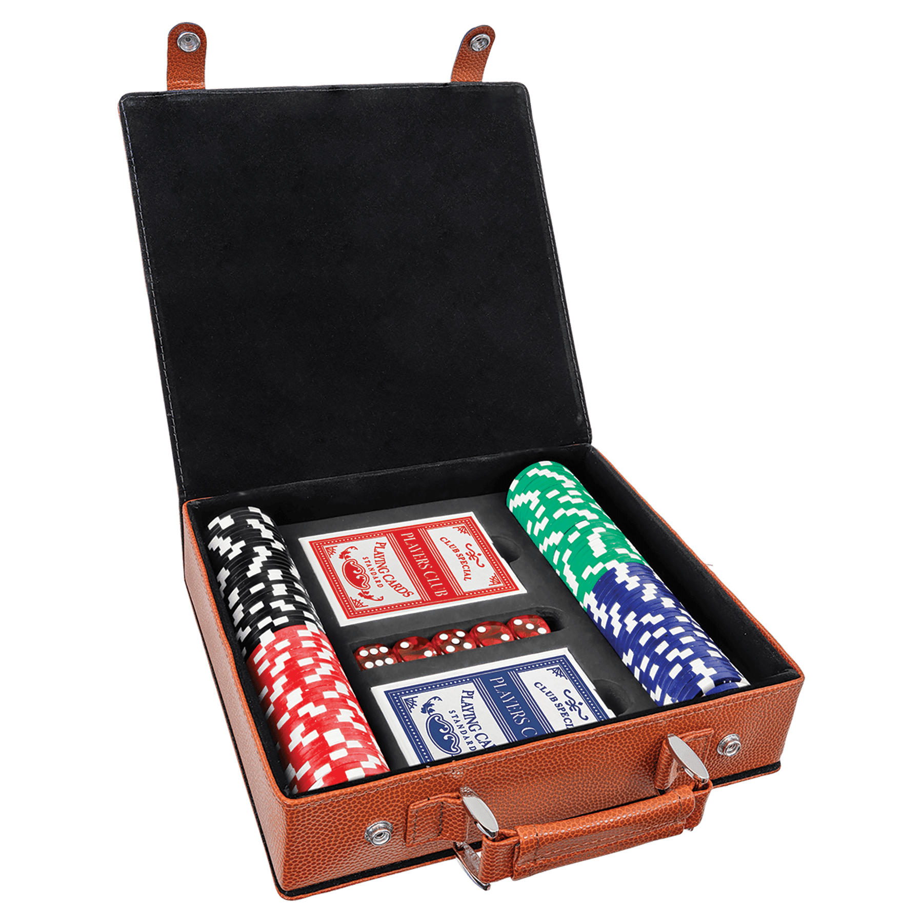 Laserable Leatherette Poker, Card at Dice Sets