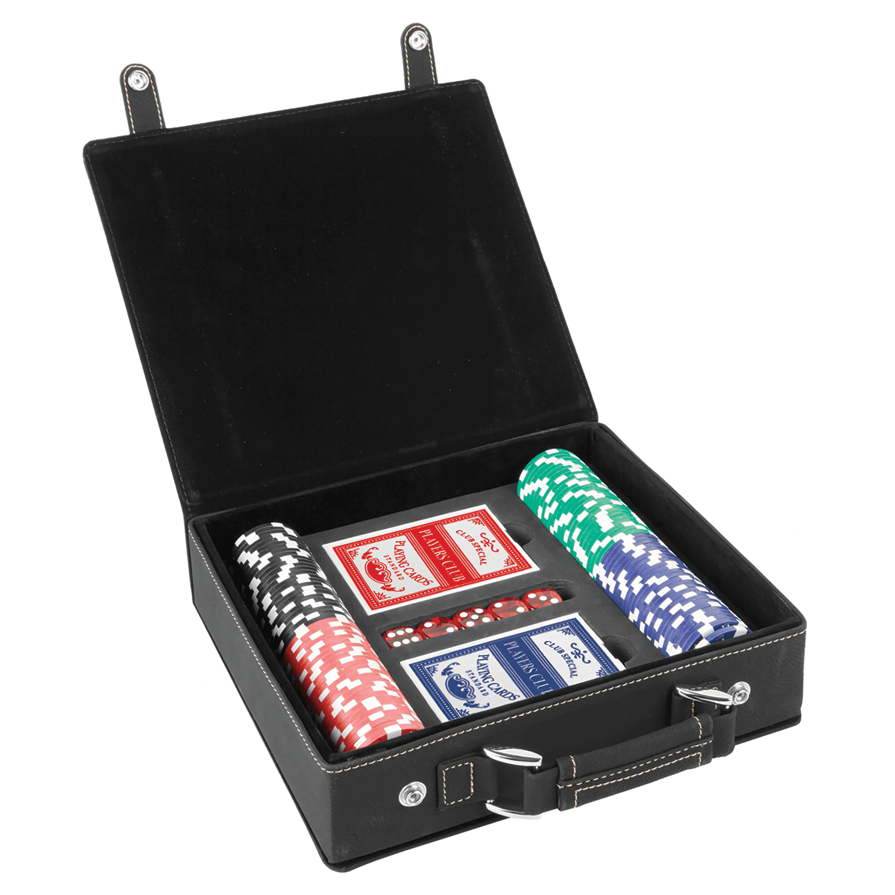 Laserable Leatherette Poker, Card at Dice Sets