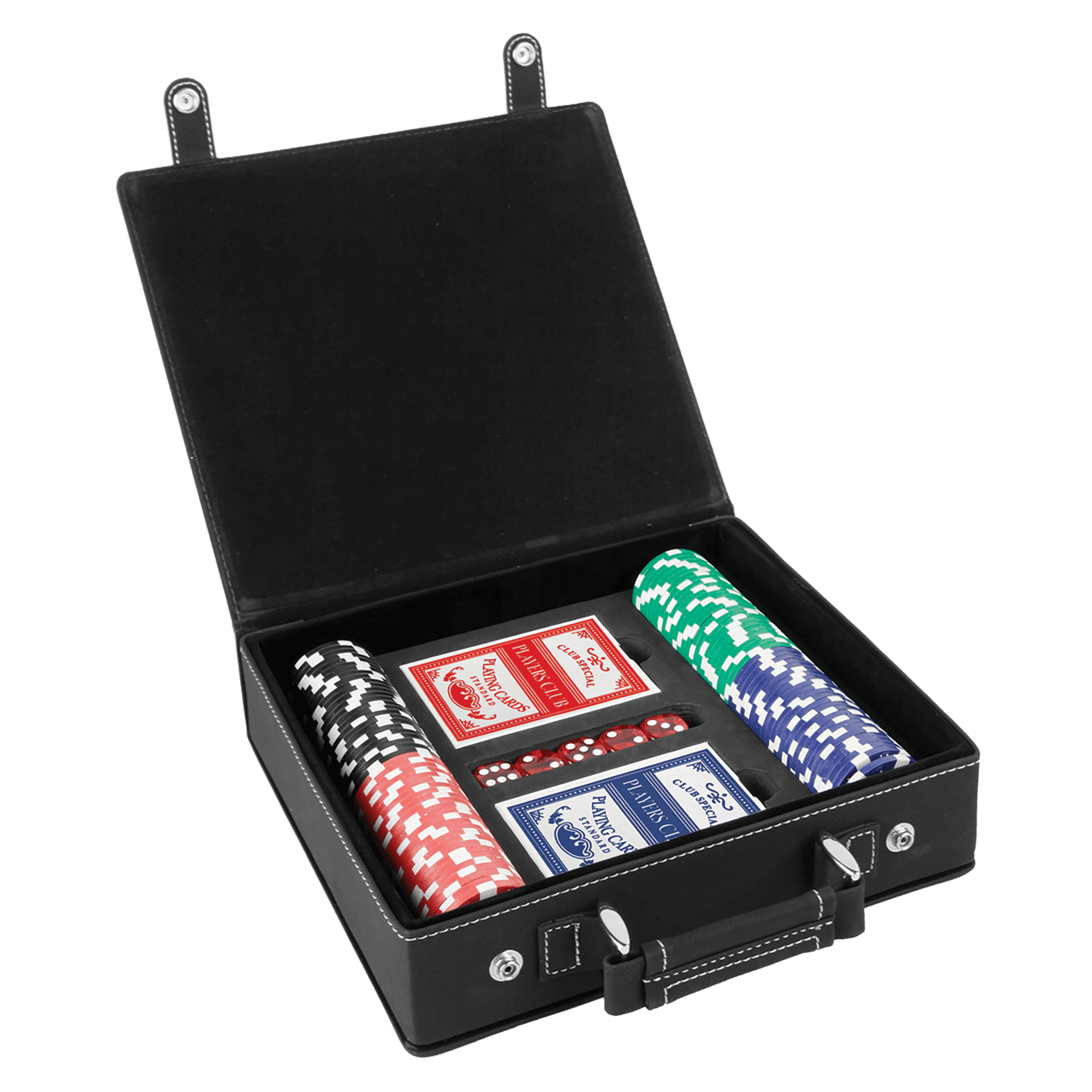 Laserable Leatherette Poker, Card at Dice Sets