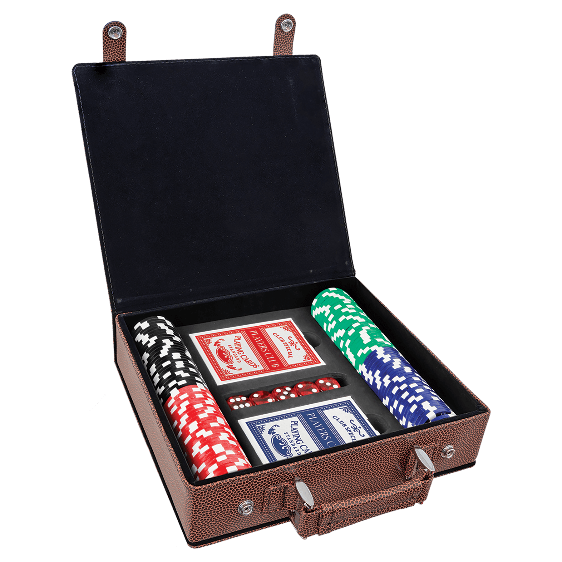Laserable Leatherette Poker, Card at Dice Sets