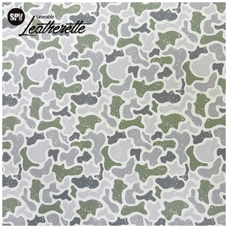 Camouflage Laserable Leatherette Sheet na may pandikit/walang pandikit