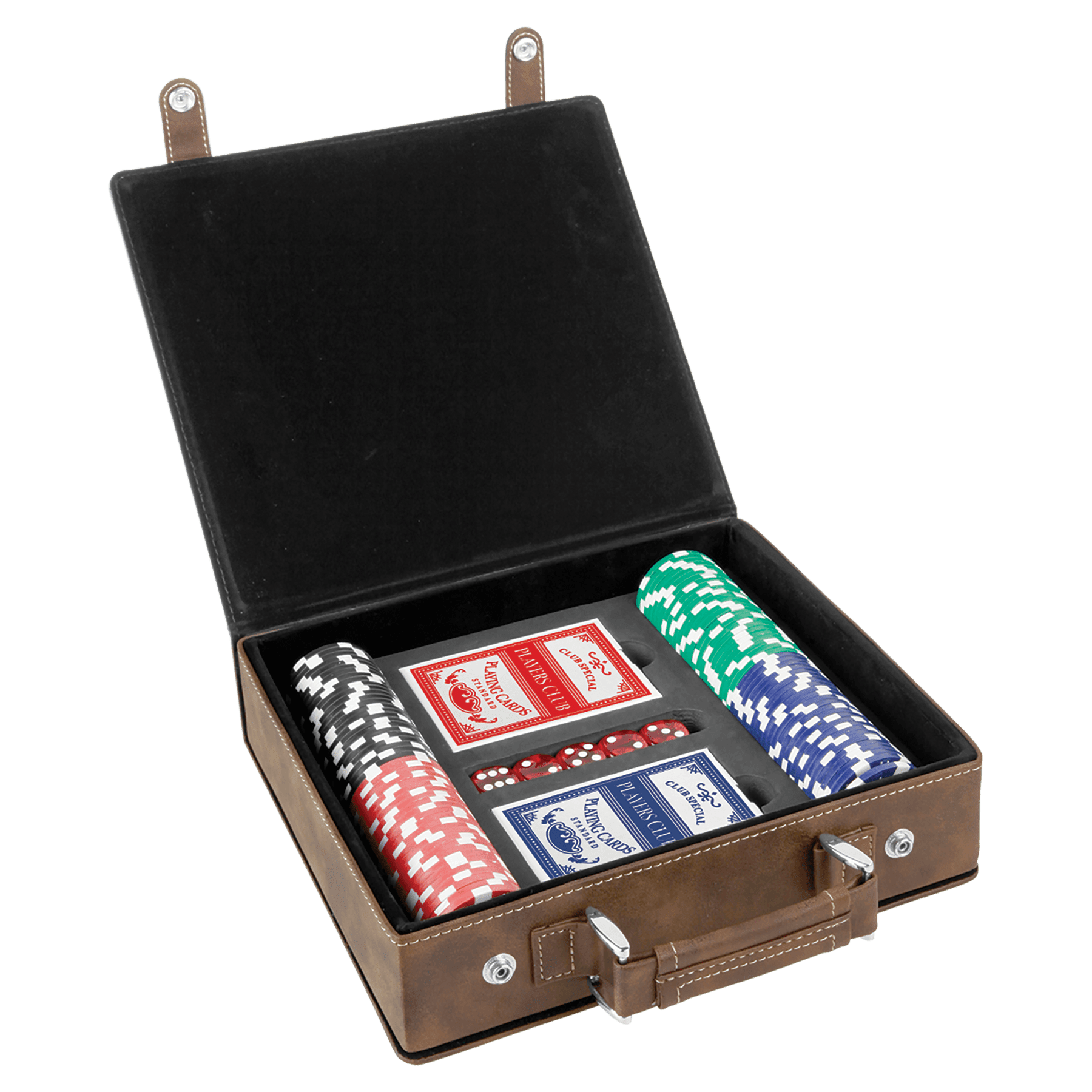 Laserable Leatherette Poker, Card at Dice Sets