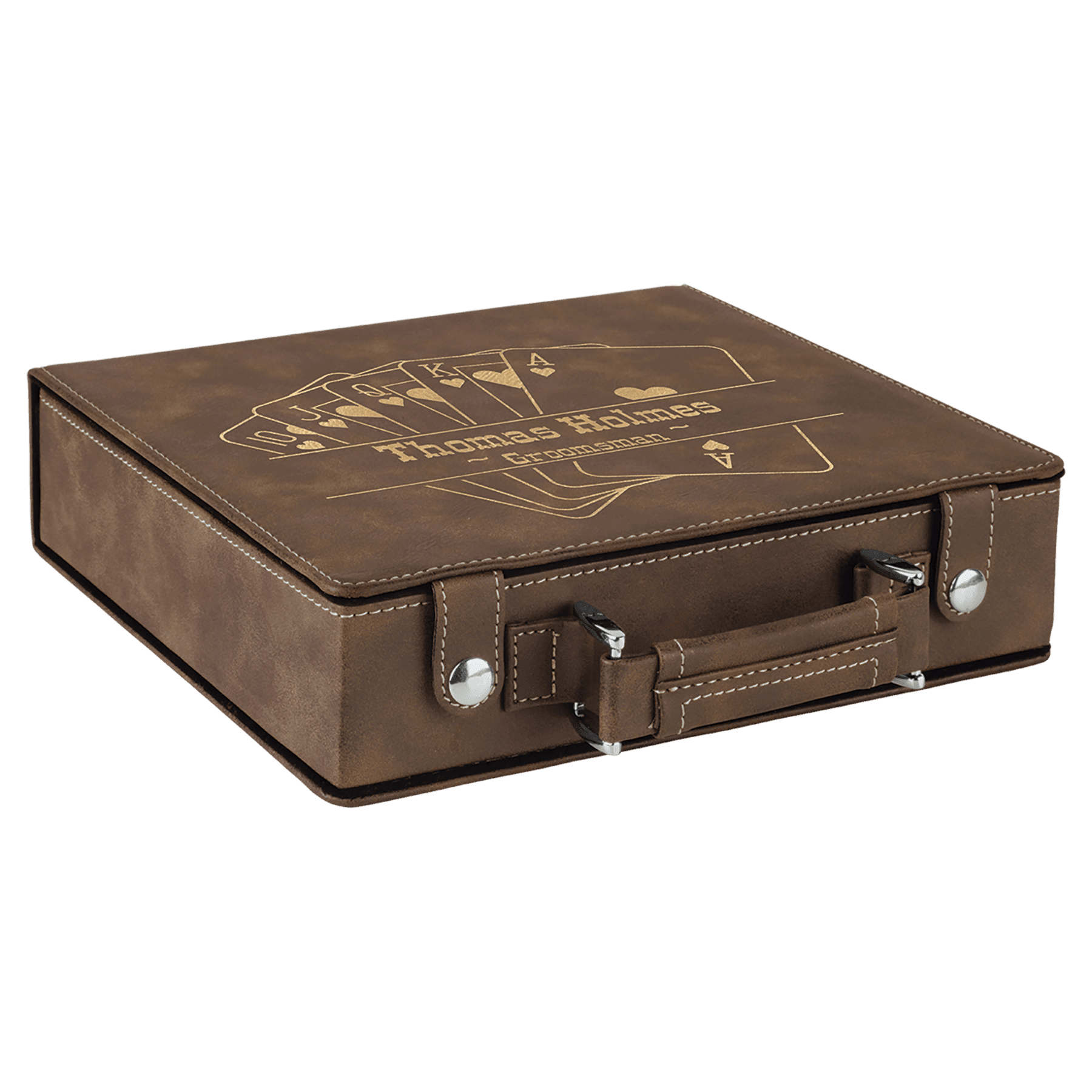 Laserable Leatherette Poker, Card at Dice Sets