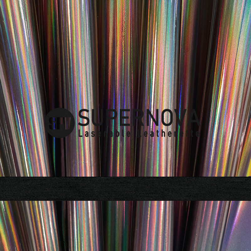 Holographic Laserable Leatherette Sheet na may pandikit/walang pandikit