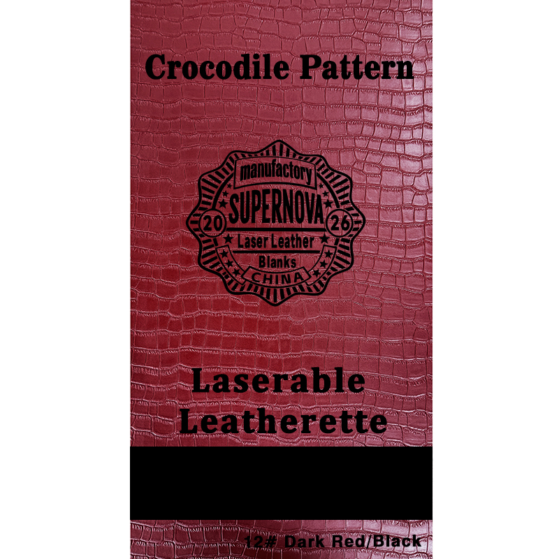 Crocodile Embossed Laserable Leatherette Sheet na may pandikit/walang pandikit