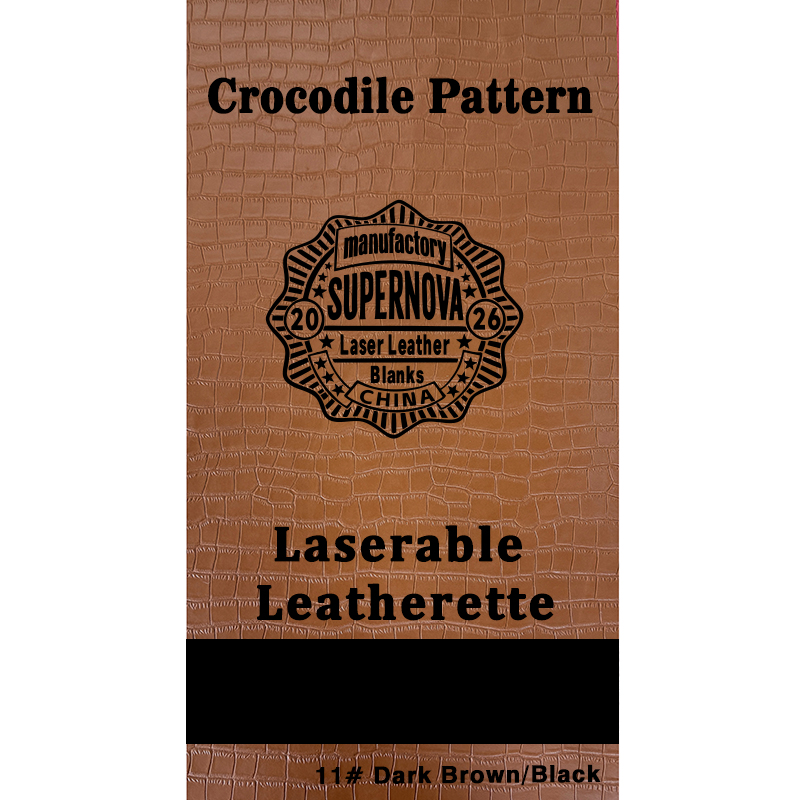 Crocodile Embossed Laserable Leatherette Sheet na may pandikit/walang pandikit