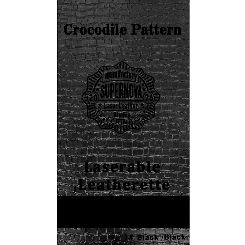 Crocodile Embossed Laserable Leatherette Sheet na may pandikit/walang pandikit