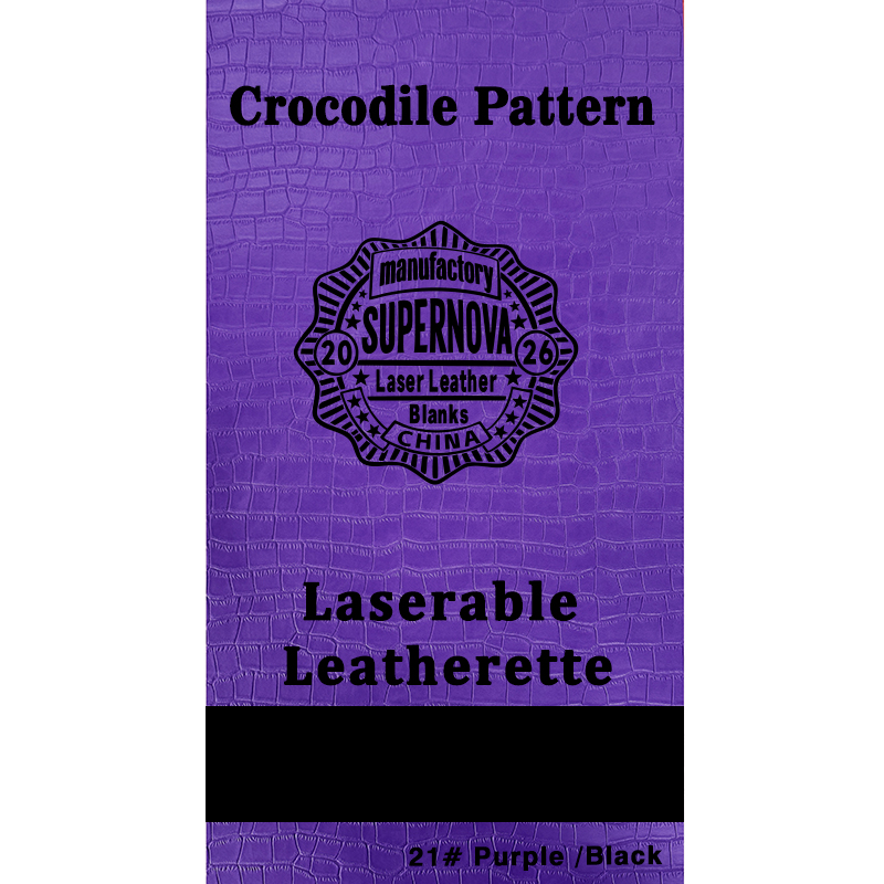 Crocodile Embossed Laserable Leatherette Sheet na may pandikit/walang pandikit