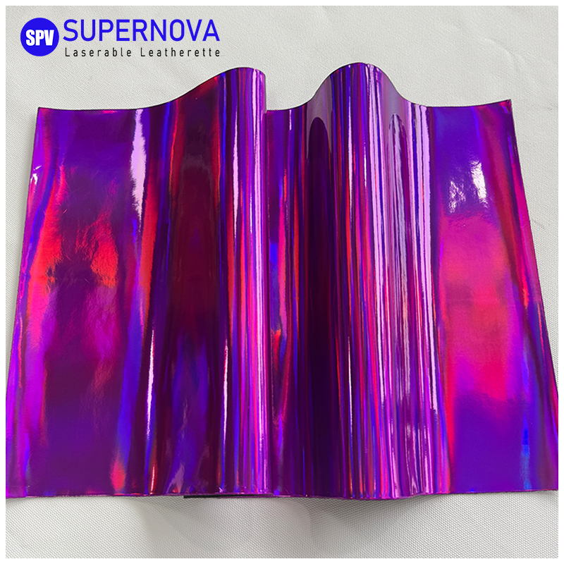 Holographic Laserable Leatherette Sheet na may pandikit/walang pandikit