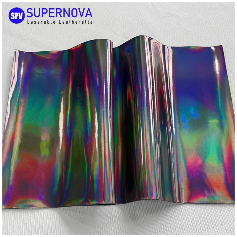 Holographic Laserable Leatherette Sheet na may pandikit/walang pandikit