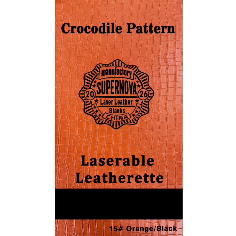 Crocodile Embossed Laserable Leatherette Sheet na may pandikit/walang pandikit