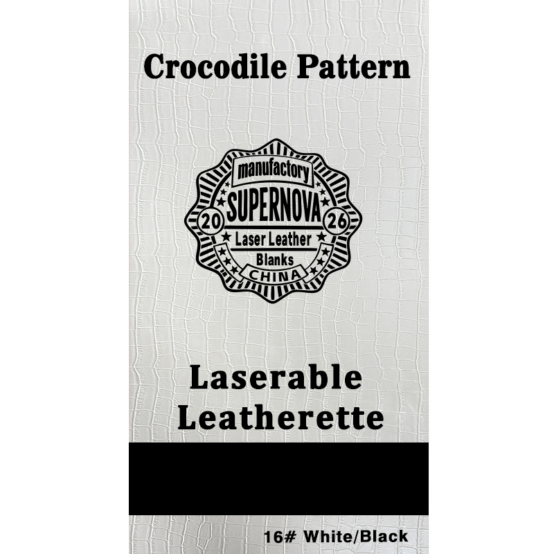 Crocodile Embossed Laserable Leatherette Sheet na may pandikit/walang pandikit