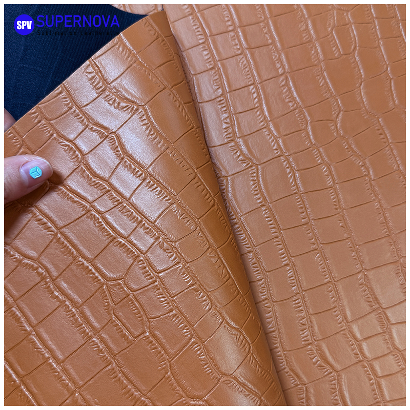Crocodile Embossed Laserable Leatherette Sheet na may pandikit/walang pandikit