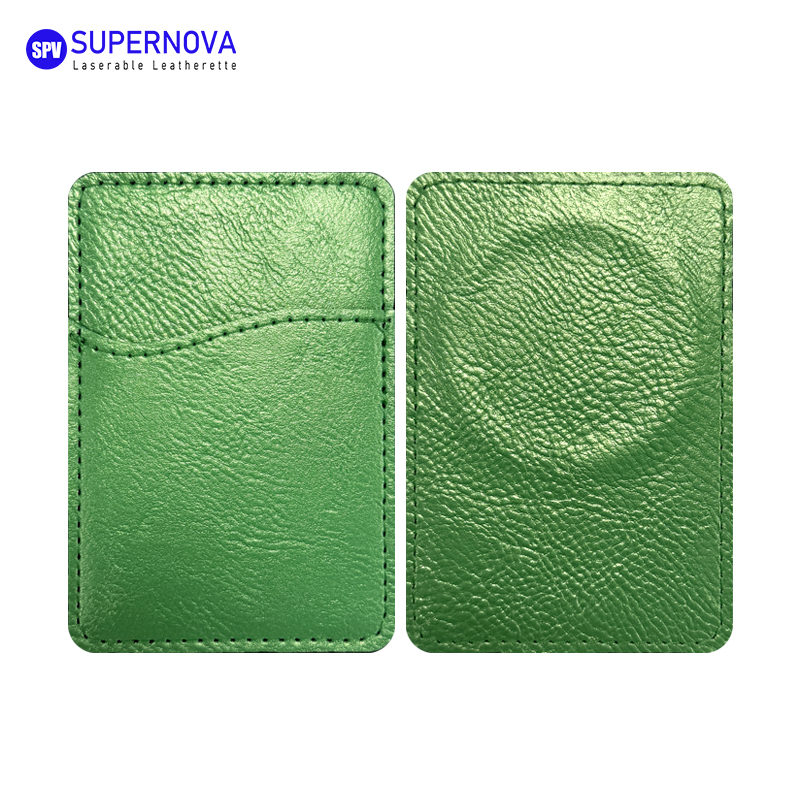 Laserable Leatherette Phone Card Holder na may Magnet