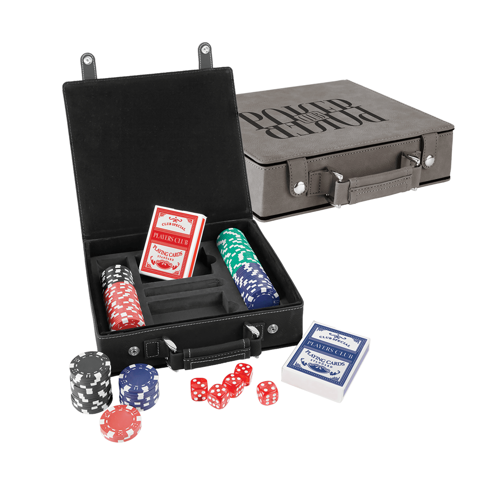 Laserable Leatherette Poker, Card at Dice Sets