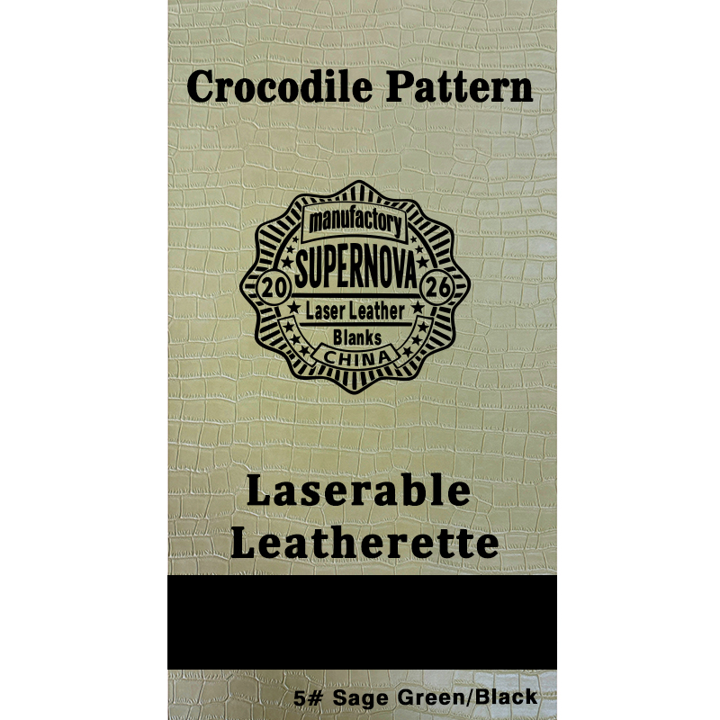 Crocodile Embossed Laserable Leatherette Sheet na may pandikit/walang pandikit