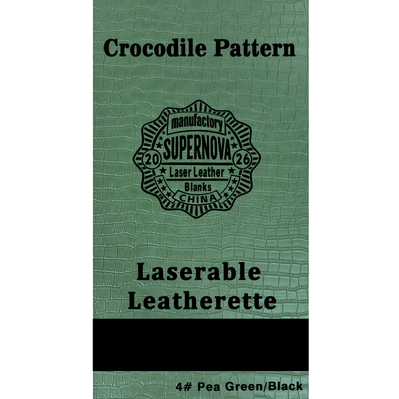 Crocodile Embossed Laserable Leatherette Sheet na may pandikit/walang pandikit