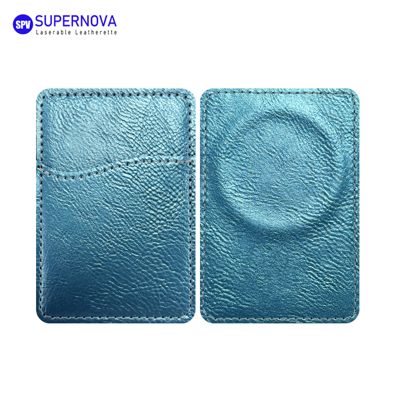 Laserable Leatherette Phone Card Holder na may Magnet