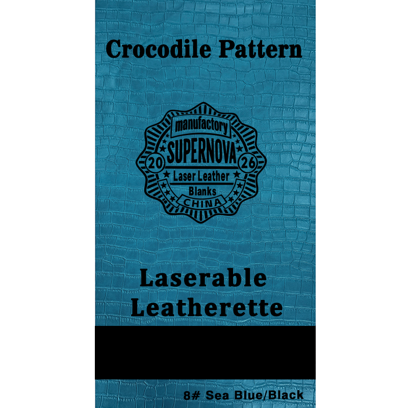 Crocodile Embossed Laserable Leatherette Sheet na may pandikit/walang pandikit