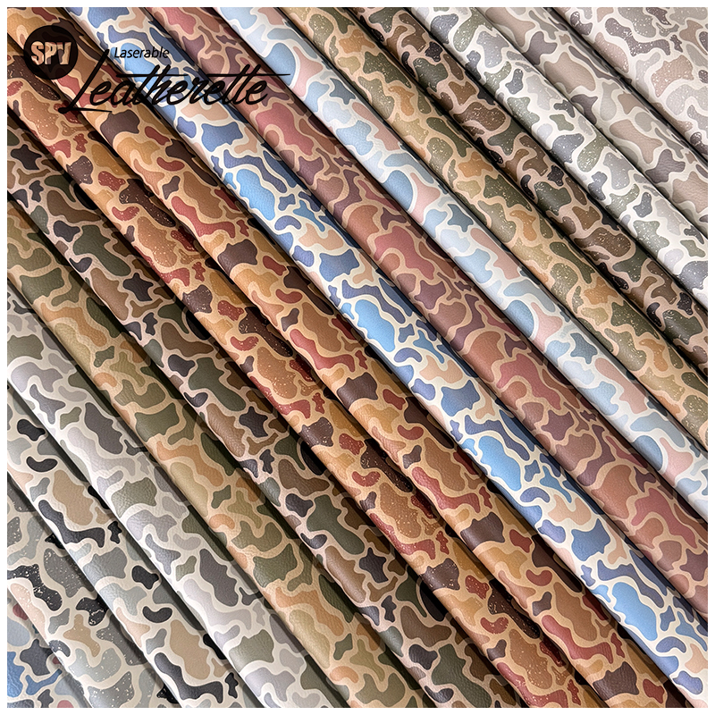 Camouflage Laserable Leatherette Sheet na may pandikit/walang pandikit