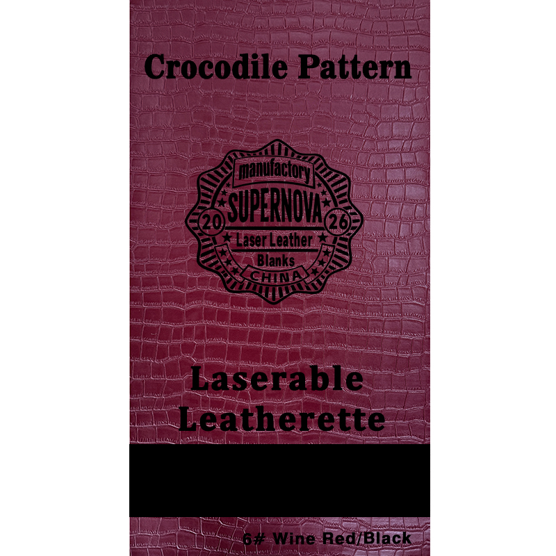 Crocodile Embossed Laserable Leatherette Sheet na may pandikit/walang pandikit