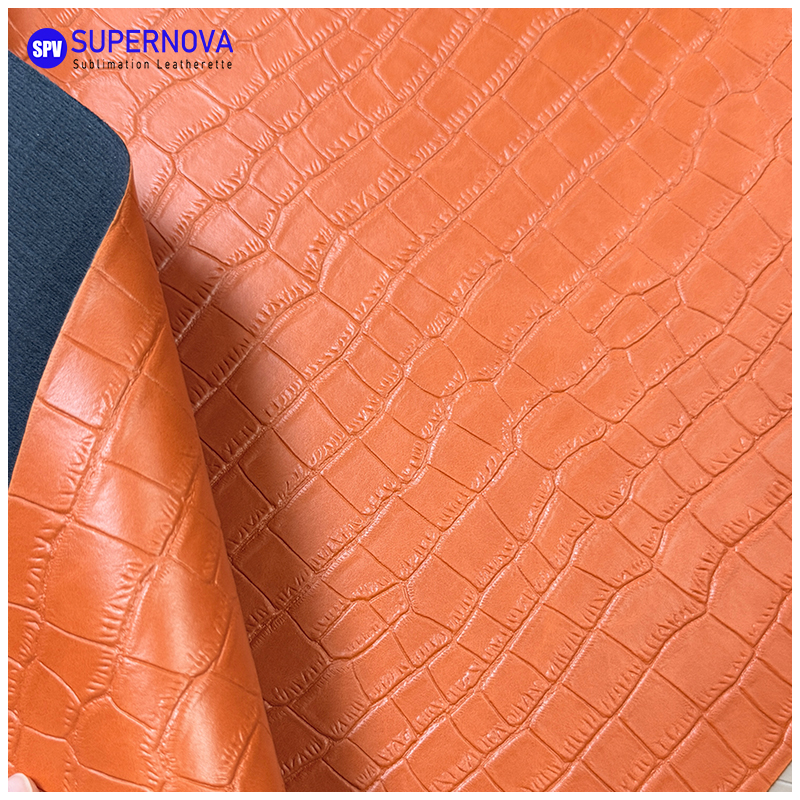 Crocodile Embossed Laserable Leatherette Sheet na may pandikit/walang pandikit