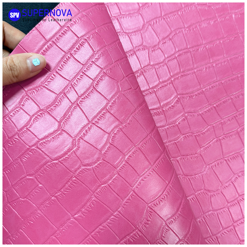 Crocodile Embossed Laserable Leatherette Sheet na may pandikit/walang pandikit