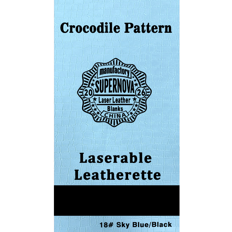 Crocodile Embossed Laserable Leatherette Sheet na may pandikit/walang pandikit